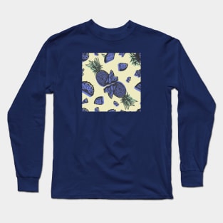 Violet pineapples on canary yellow Long Sleeve T-Shirt